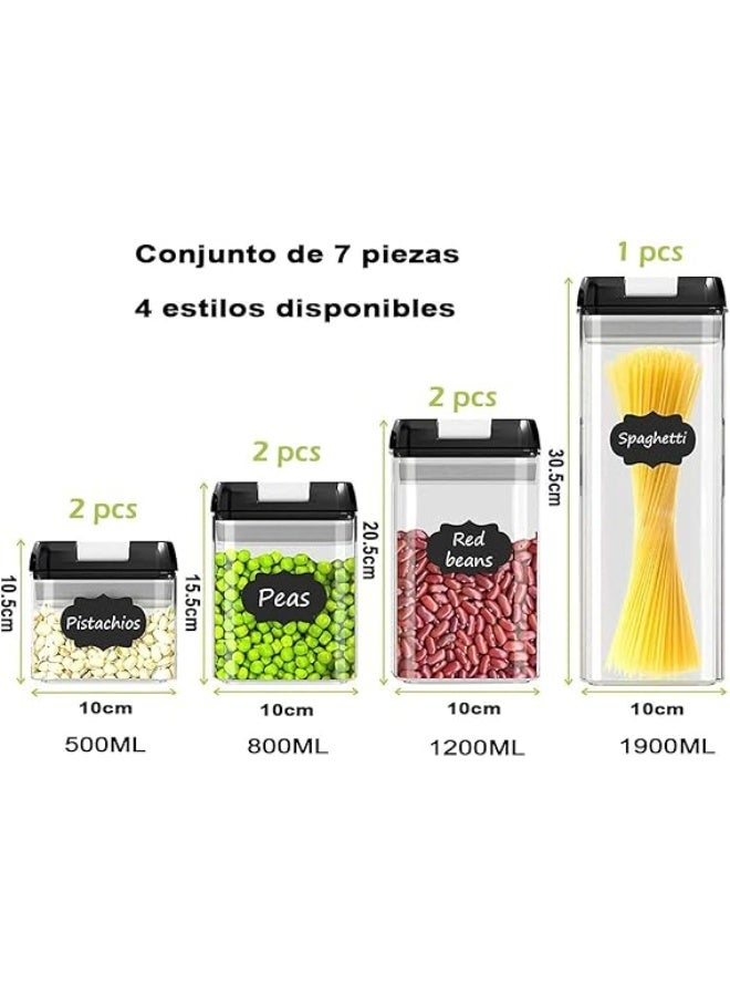 Airtight Food Containers, Set of 7 Plastic Airtight Containers, Kitchen Organization, Food Storage, BPA-Free with Lids, Non-Toxic, Ideal Food Containers - Image 2