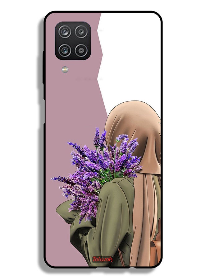 Tolwak غطاء حماية لهاتف سامسونج جالاكسي A12 مزين بالزهور - Image 1