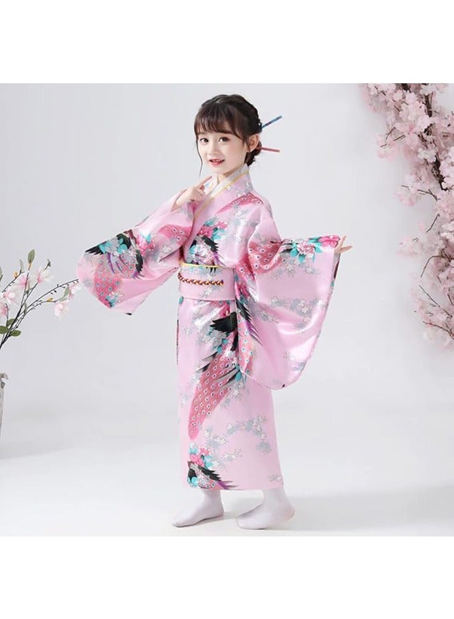 Beauenty Japanese Traditional Dress Kimono Robe For Kids Girls Costume - Image 3