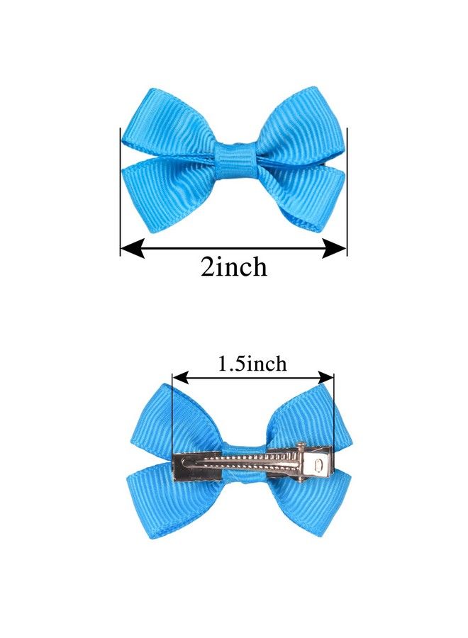 XIMA 70Piece 2Inch Hair Bows For Baby Girls35Colors In Pairs Grosgrain Boutique Solid Ribbon Mini Bows Alligator Clips For Newborn Girls Infants Toddlers - Image 4
