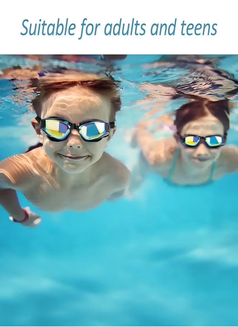 5 in 1 Anti-fog Swimming Goggles - Swimming Goggles Set with Swimming Cap, Ear Plugs, Nose Clip, Leak-proof Swimming Goggles - Waterproof Swimming Goggles, Effectively Block UV Rays - Suitable for Men, Women