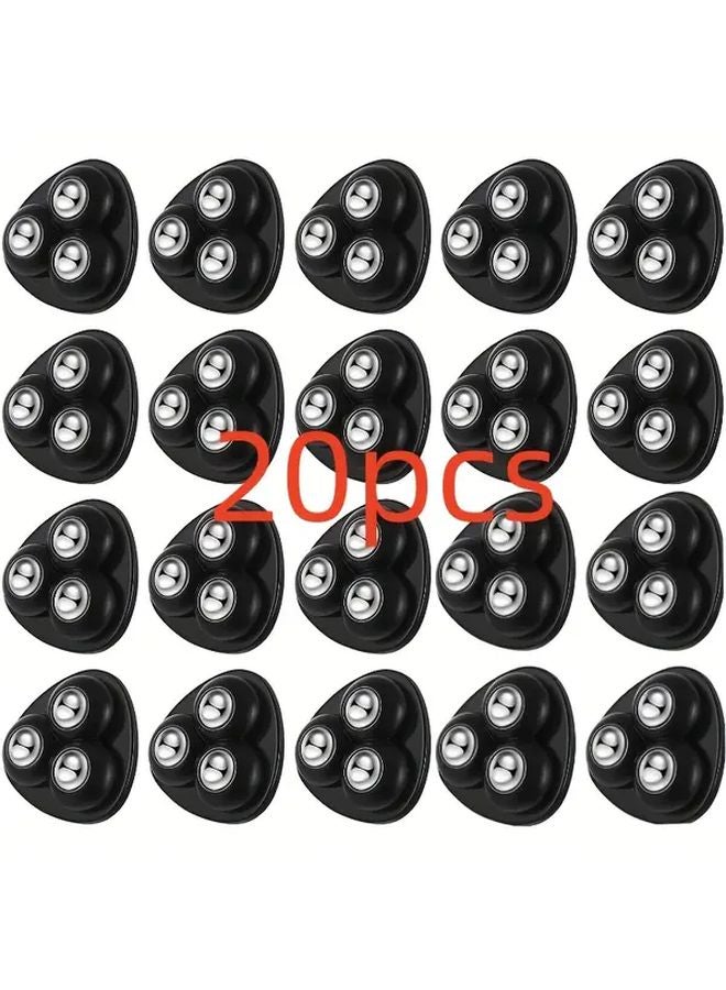 Black Self Adhesive Wheels With Stainless Steel Ball Bearings 360 Degree Rotary Casters - Image 1