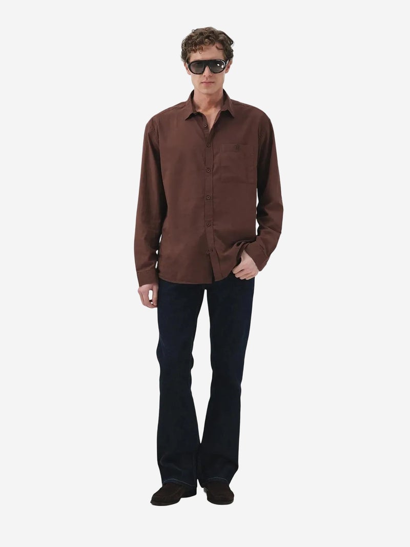 GIESTO Men's Regular Fit Long Sleeve Poplin Shirt with Pocket - Image 2