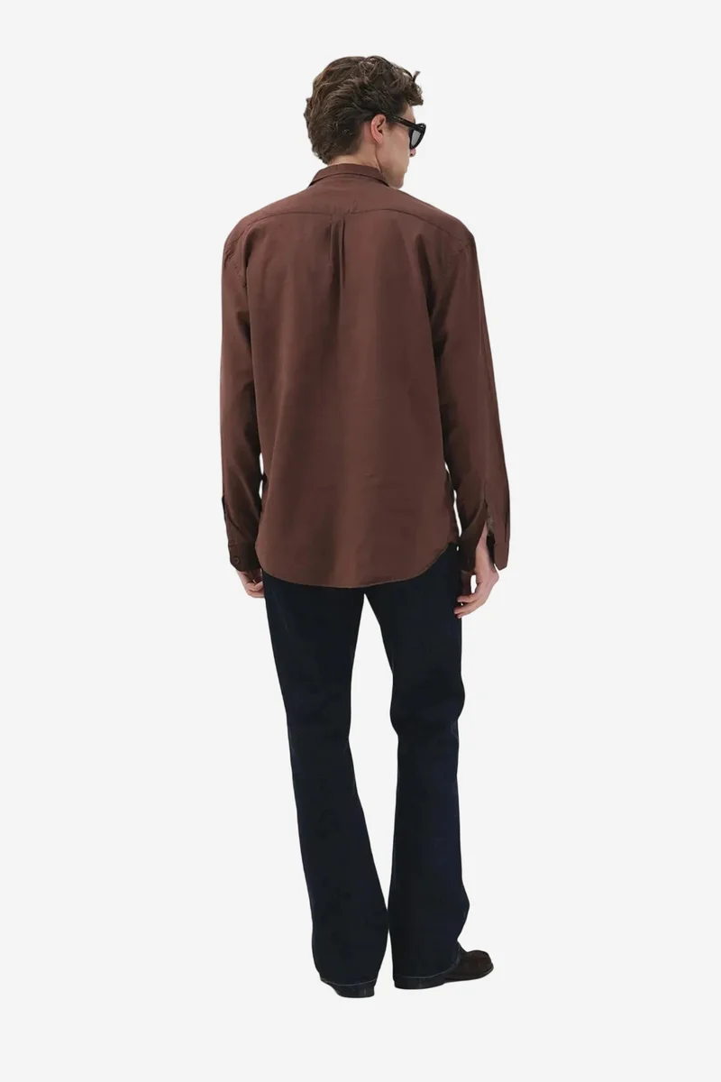 Giesto Beaver Brown GIESTO Men's Regular Fit Long Sleeve Poplin Shirt with Pocket for Men | Best Price UAE