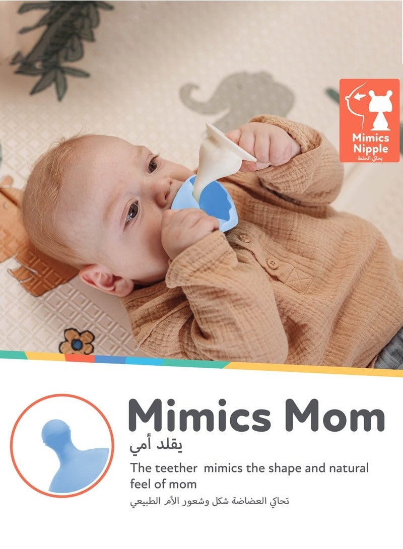 Super Soft Silicone Teether with Suction Base - Visually Stimulating and Easy to Grasp Toy for Baby Teething Relief - 3+ Months - Image 2