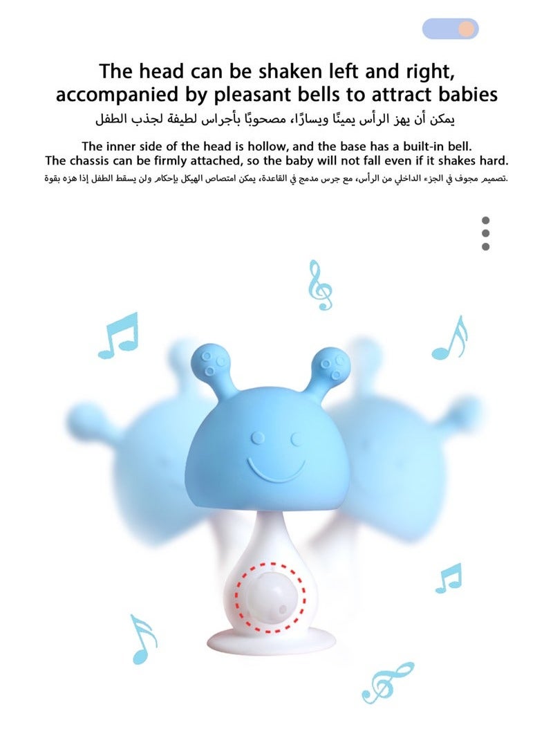 Super Soft Silicone Teether with Suction Base - Visually Stimulating and Easy to Grasp Toy for Baby Teething Relief - 3+ Months - Image 4