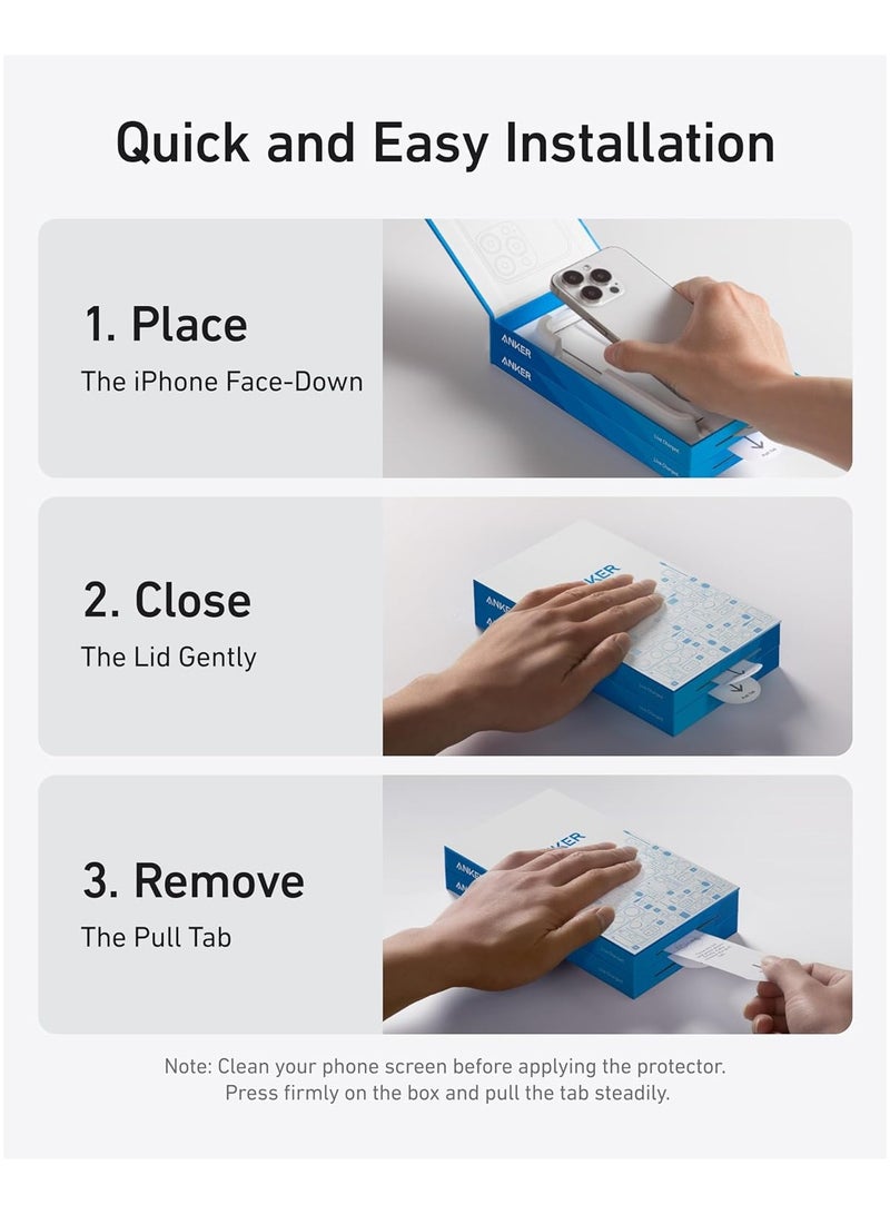 Anker 2 Pack for iPhone 15 Pro Privacy Screen Protector, Anti-Spy HD Tempered-Glass Privacy Screen Protector, Easy Installation Exclusively for iPhone 15 Pro(2-Pack) - Image 2