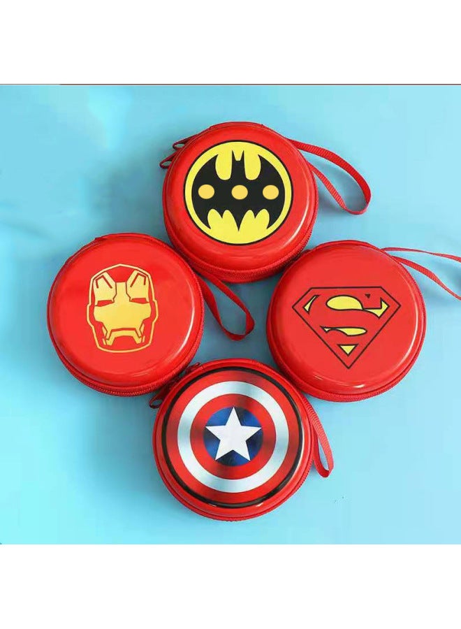 Children's Creative Cute Tinplate Coin Purse Cartoon Coin Purse Earphone Cable Round Zipper Storage Bag Small Gift