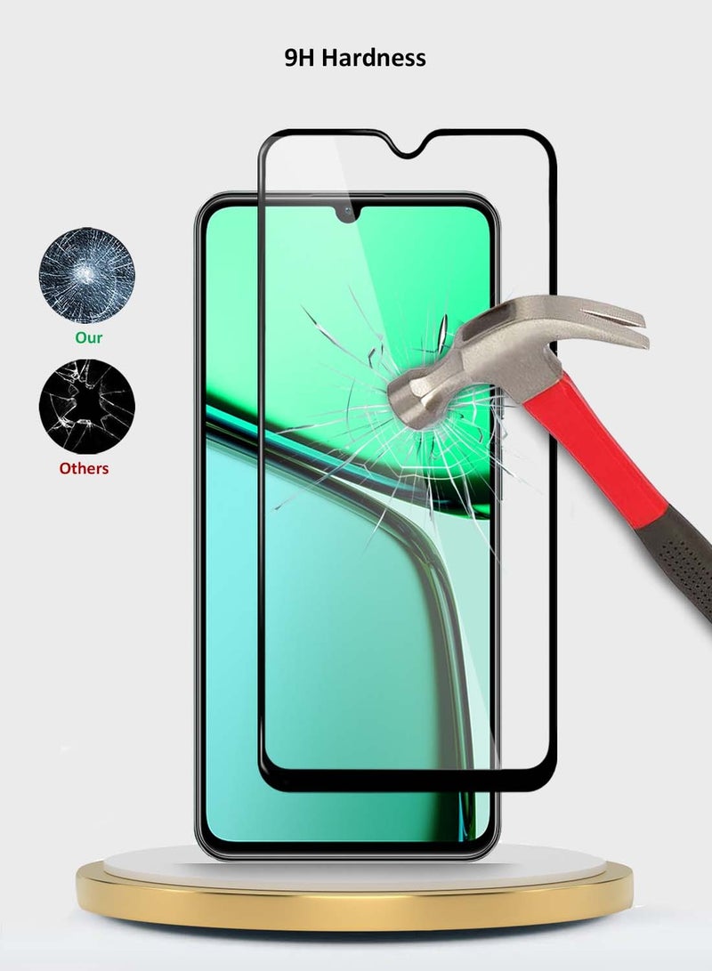 Wtech Realme C61 / Realme C63 4G 2024 Premium E2E Series Full Glue Full Cover Tempered Glass Screen Protector - Clear/Black - Image 3