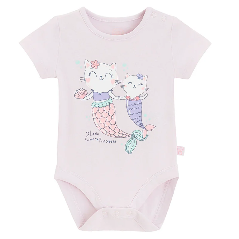 كول كلوب من سمييك قطن بنفسجي فاتح بأكمام قصيرة