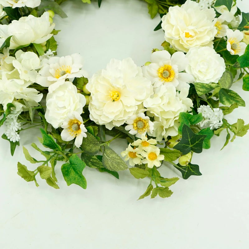 WreathDream Artificial Spring Wreaths for Front Door 22 inch Peony Wreath Summer Wreath with Peony Flower,Hydrangeas, Daisy for Front Door Indoor Outdoor Wedding Home Wall Window Festival Decoration - Image 5