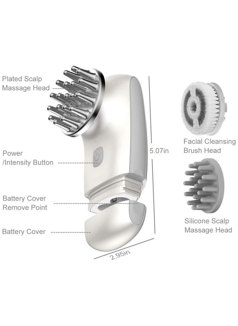 NIBEMINENT - 2 in 1 Scalp Massager Sonic Vibrating Massage Device to promote Head Blood Circulation, Pain Relief, Headache Relief,facial cleansing brush for deep cleaning face skin AG-1718 - Image 1