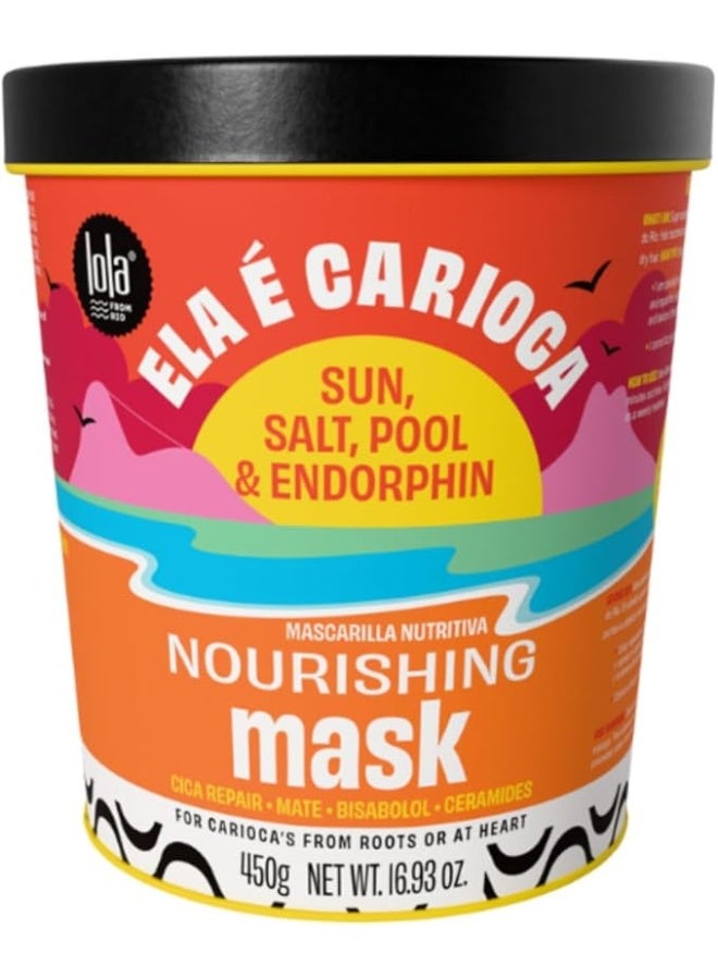 Lola from Rio ماسك شعر مغذي إيلا إيه كاريواكا مع شاي الماتيه وماء جوز الهند - يرطب بعمق، ينعم ويستعيد اللمعان لجميع أنواع الشعر (450 جرام) - Image 1