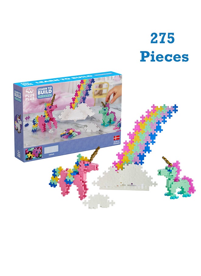 Plus-Plus Ingenious Construction Toy, Learn To Build, Unicorns, Creative Building Blocks, 275 Pieces  - Image 1