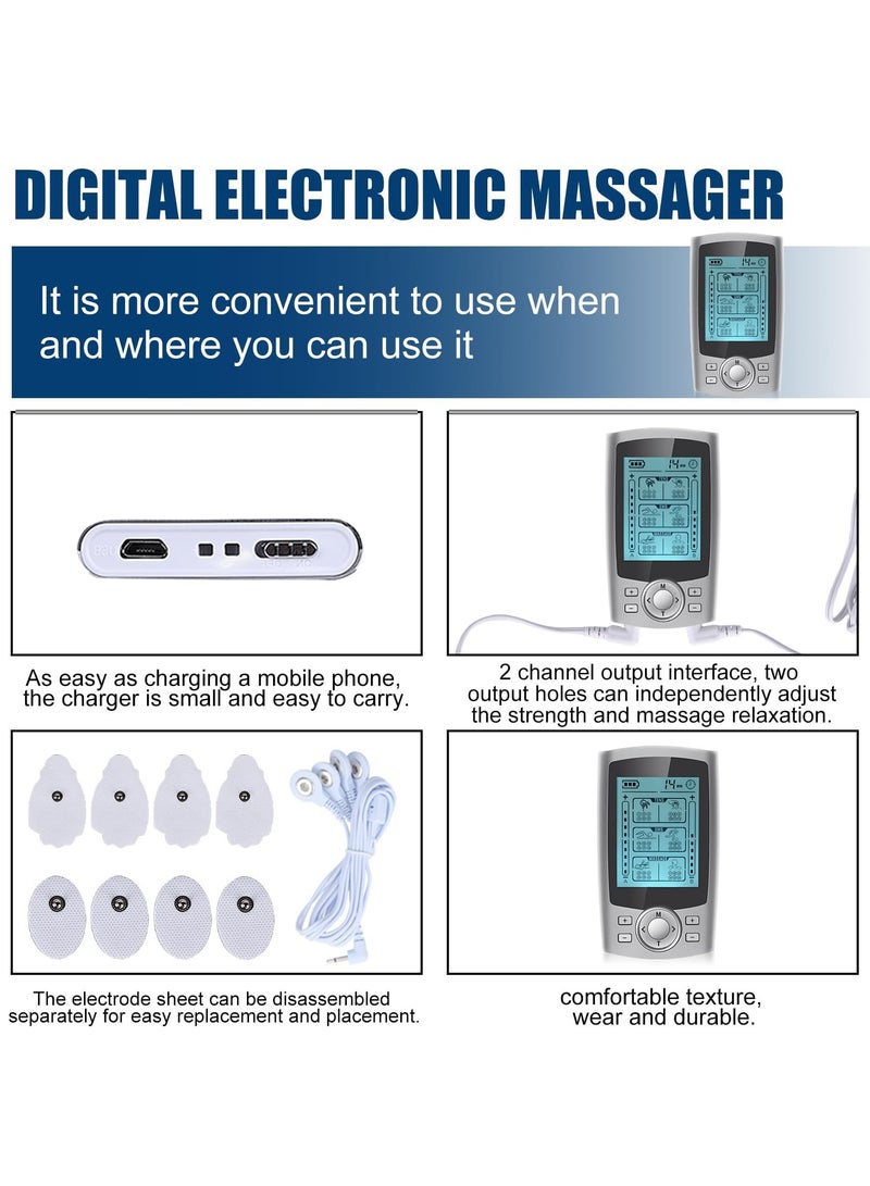 XiuWoo TENS EMS Muscle Stimulator With 36 Massage Modes - Pain Relief Massager, Nerve & Muscle Activation - Includes Electrode Pads - For Better Blood Flow, Relaxation & Recovery - Image 2