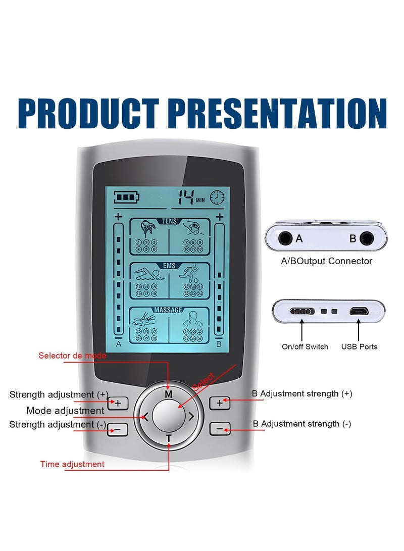 XiuWoo TENS EMS Muscle Stimulator With 36 Massage Modes - Pain Relief Massager, Nerve & Muscle Activation - Includes Electrode Pads - For Better Blood Flow, Relaxation & Recovery - Image 3