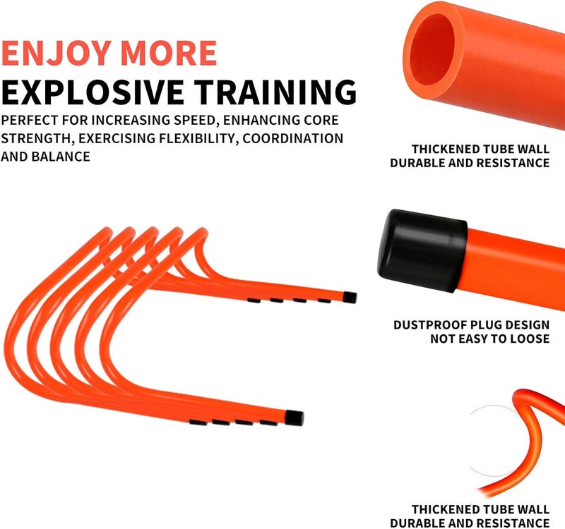 ASENVER 12 Hurdles Training Speed Agility Training Durable with 10 Marker Cone - Image 4