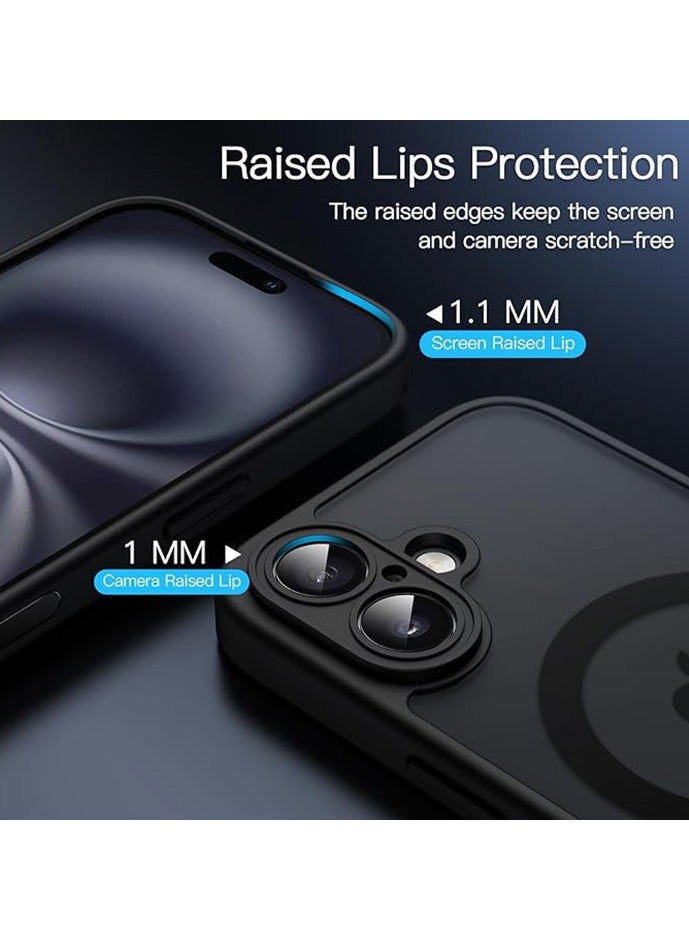 القضية المغناطيسية لـ iPhone 17 5G 6.3 بوصة, غطاء هاتف رقيق واقي شفاف متجمد, مكافحة بصمات الأصابع, حماية ضد السقوط, حالة مقاومة للصدمات لـ iPhone 17 5G (أسود) - Image 5