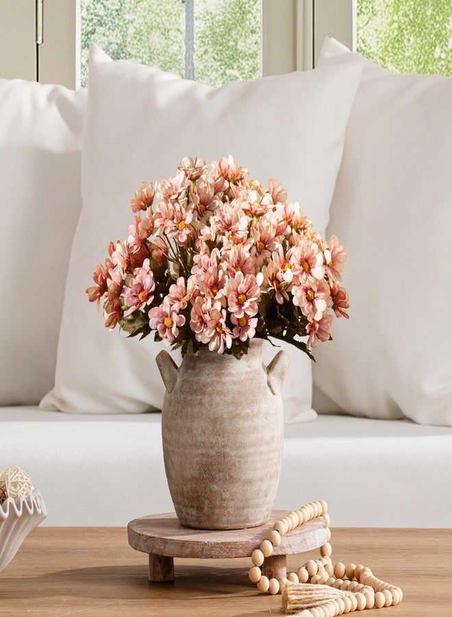Vanselia Ceramic Flower Vase Home Decor - Farmhouse Table Vases with Handle Living Room Decoration Vintage Decorative Aesthetic for Shelf Coffee Dining Desk House Bookshelf Fireplace (7.1" Retro) - Image 4