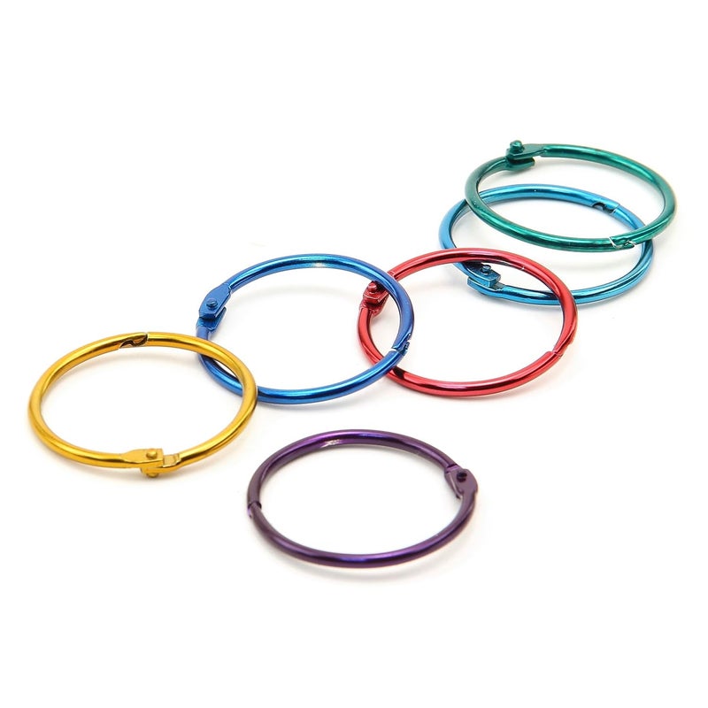 Hygloss Products Book Rings – 1-1/2 Inch Assorted Color Metal Binder Rings, 50 Pack - Image 2