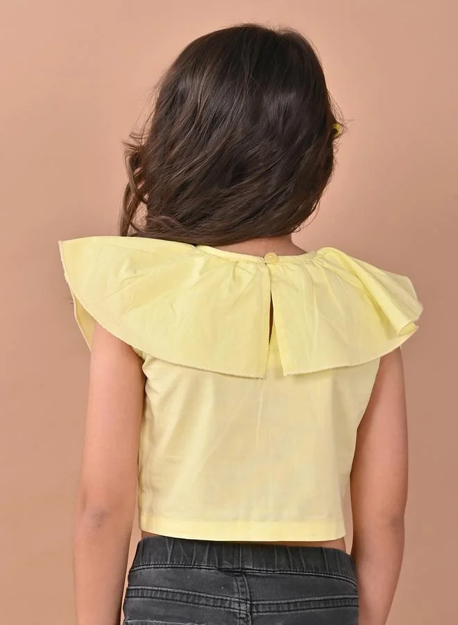 ليل بيكس LilPicks Ruffled V Neck Crop Top
