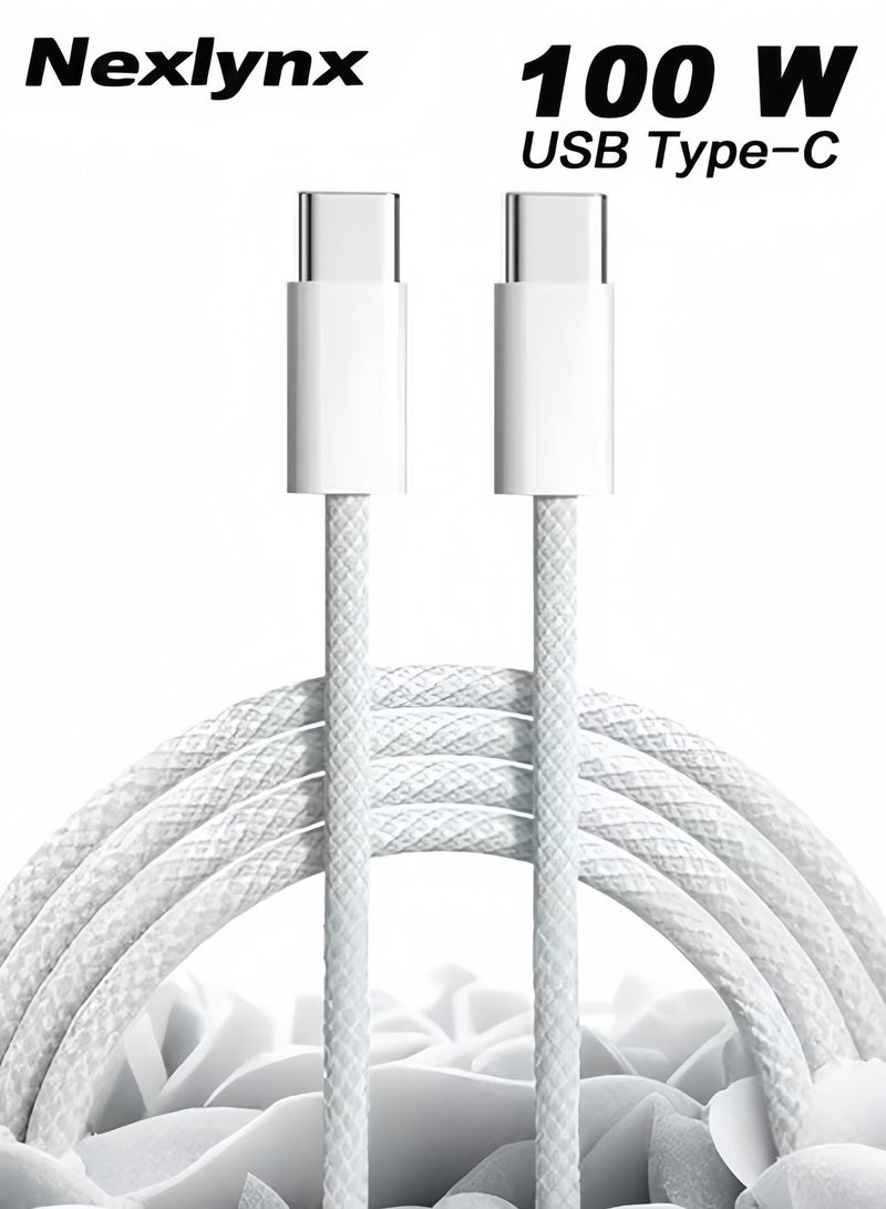 Nexlynx Type C To Type-C USB C Cable 1M Braided 100W Power Delivery PD Fast charge Cable USB C to USB C For iPhone 17 16 15 Pro Max iPad mini 7/6 MacBook Pro/ Air M4 M3 M2 M1 iPad Pro Samsung S25 S24 S23 Ultra Laptop Lenovo Dell Xiaomi - Image 1