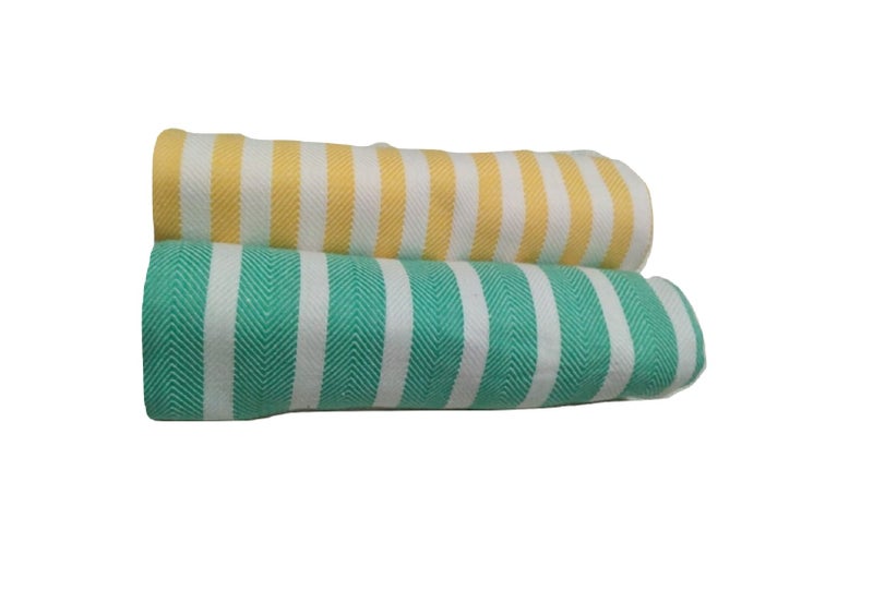 Cotton Colors - 2 Striped Bath Towels - Standard Towel (60" * 30 ") (Super Water Absorbent, Very Thin, Light Weight, Soft & Easy to Dry)_D241 - Image 5