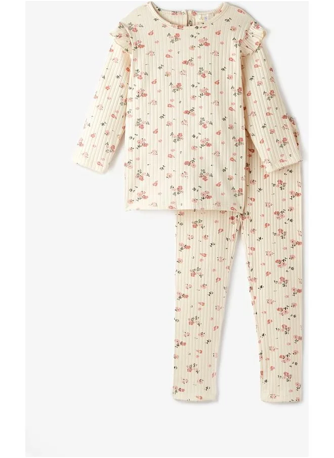 JUNE Kids Floral Top + Leggings Set