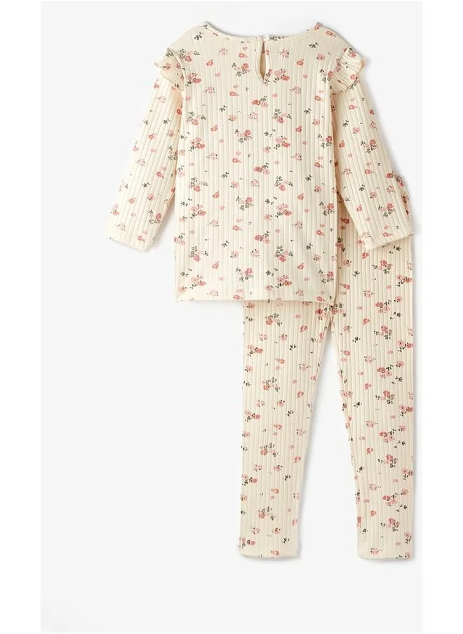 JUNE Kids Floral Top + Leggings Set