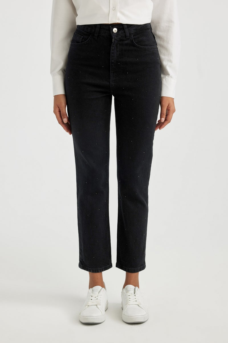 DeFacto Woman Mary Vintage Straight Fit High Waist Ankle Length Jeans  - Image 1
