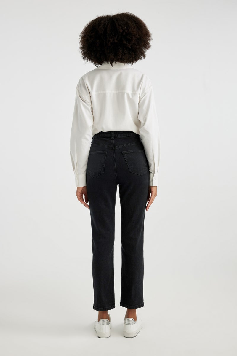DeFacto Woman Mary Vintage Straight Fit High Waist Ankle Length Jeans  - Image 5