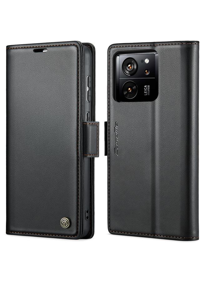 Case For Xiaomi 13T/13T Pro 023 Butterfly Buckle Litchi Texture RFID Anti-theft Leather Phone Case