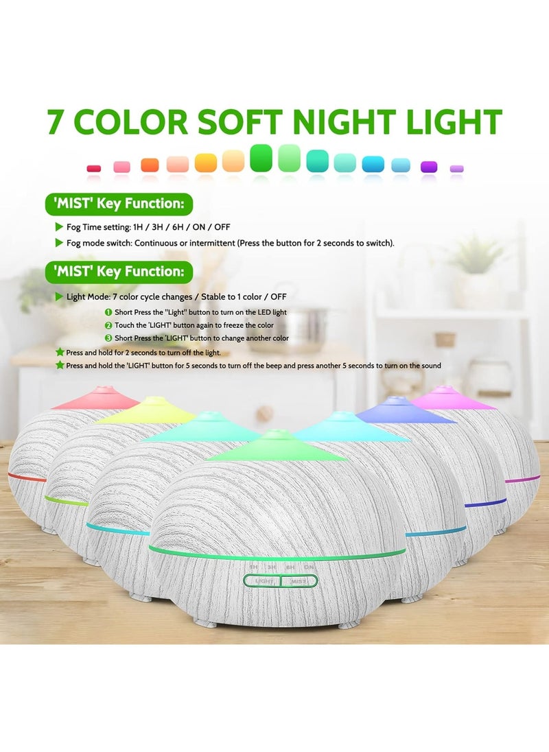 Generic - Essential Oil Diffuser Humidifier for Home: 400ml Aroma Air Oils Diffusers for Large Room - Ultrasonic Aromatherapy Vaporizer Cool Mist Humidifiers with LED Light for Bedroom - Image 1