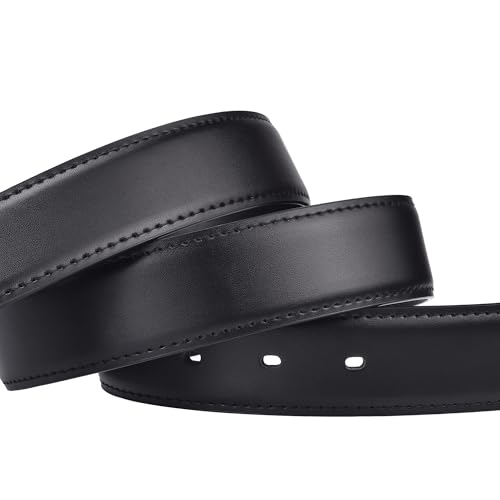 Weifert Men's Dress Belt Black Leather Belts for Jeans (Black, (Fits Waist 34")) - Image 4