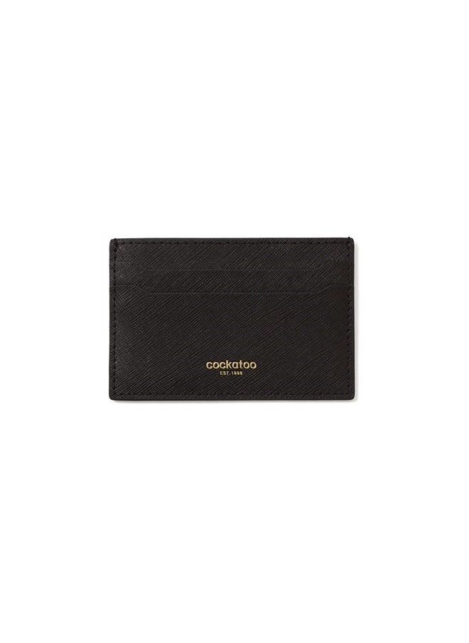 Cockatoo - Saffiano Leather Card Holder - Minimalist Credit Card Wallet - Slim Front Pocket Wallet Card Case for Mens and Womens (Black Coffee) - Image 1