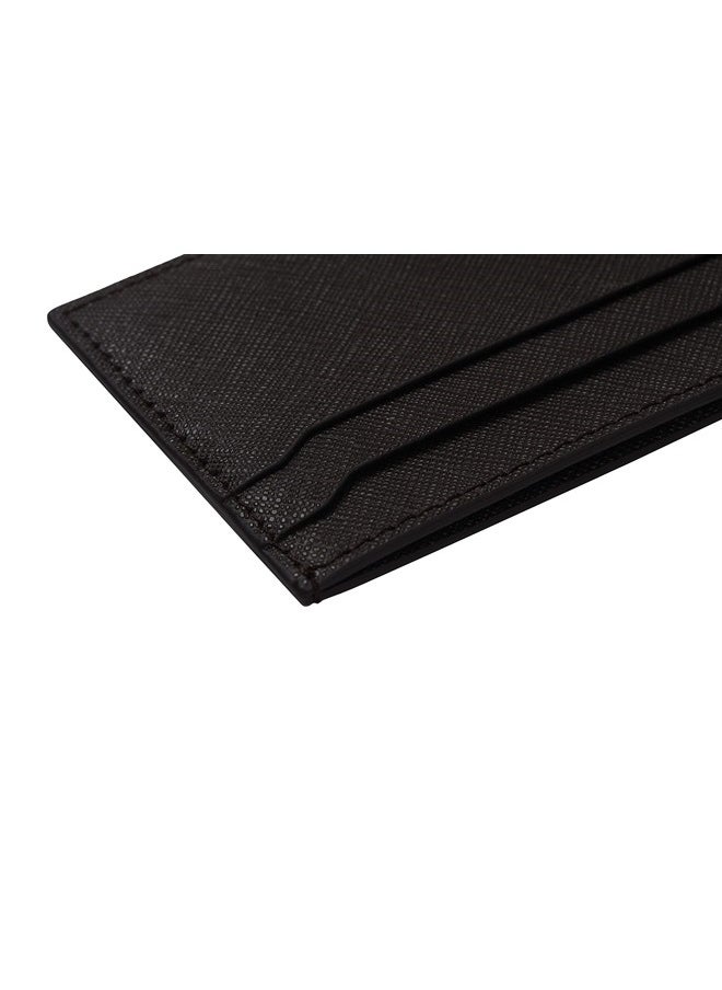 Cockatoo - Saffiano Leather Card Holder - Minimalist Credit Card Wallet - Slim Front Pocket Wallet Card Case for Mens and Womens (Black Coffee) - Image 1