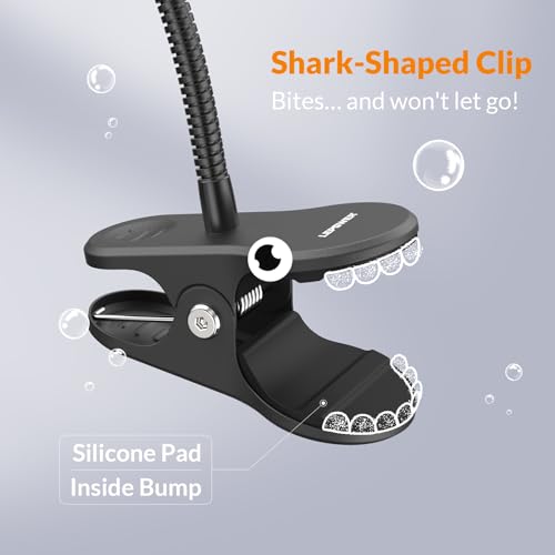 LEPOWER Clip on Light, Dimmable Book Light for Reading in Bed, 300LM Clip on Lamp, 5 Color Temperatures Clamp Light, Night Light Mode, Timer Setting, 2%-100% Brightness, for Bed, Headboard, Black - Image 2