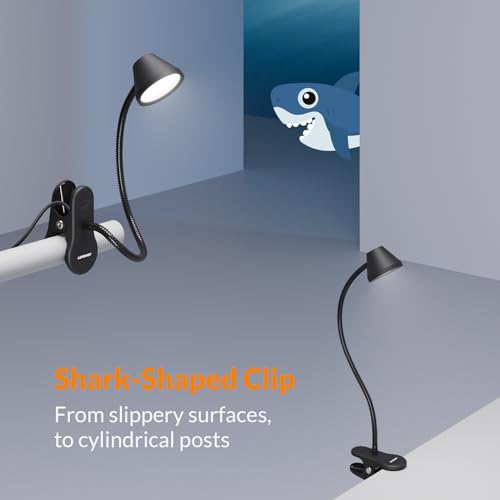 LEPOWER Clip on Light, Dimmable Book Light for Reading in Bed, 300LM Clip on Lamp, 5 Color Temperatures Clamp Light, Night Light Mode, Timer Setting, 2%-100% Brightness, for Bed, Headboard, Black - Image 3