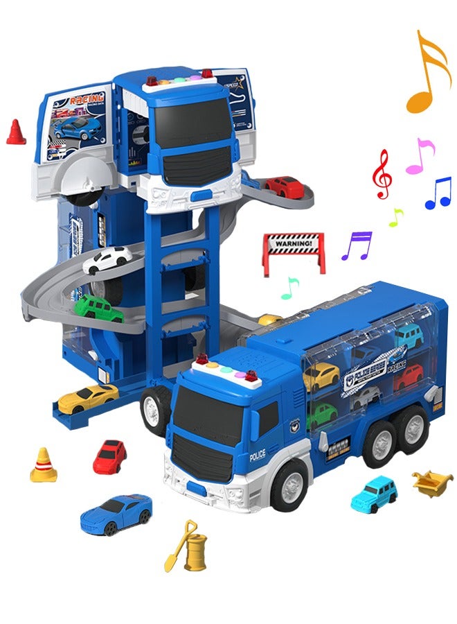 Deformed Container Truck Toy with Music and Light Carrier Truck Transport Vehicles Perfect Kids Birthday Gifts for Over 3 Years Old Kids - Image 1