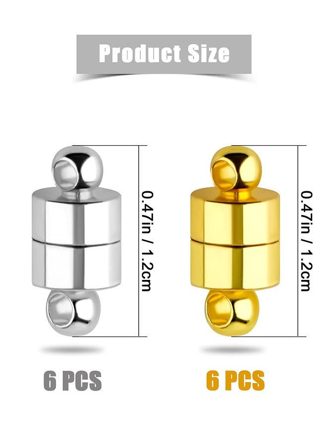 Zoreya - 12 Pcs Magnetic Bracelet Clasps, Round Buckle Magnetic Jewelry Converter, for Jewelry Necklace Making (Golden, Silver) - Image 1