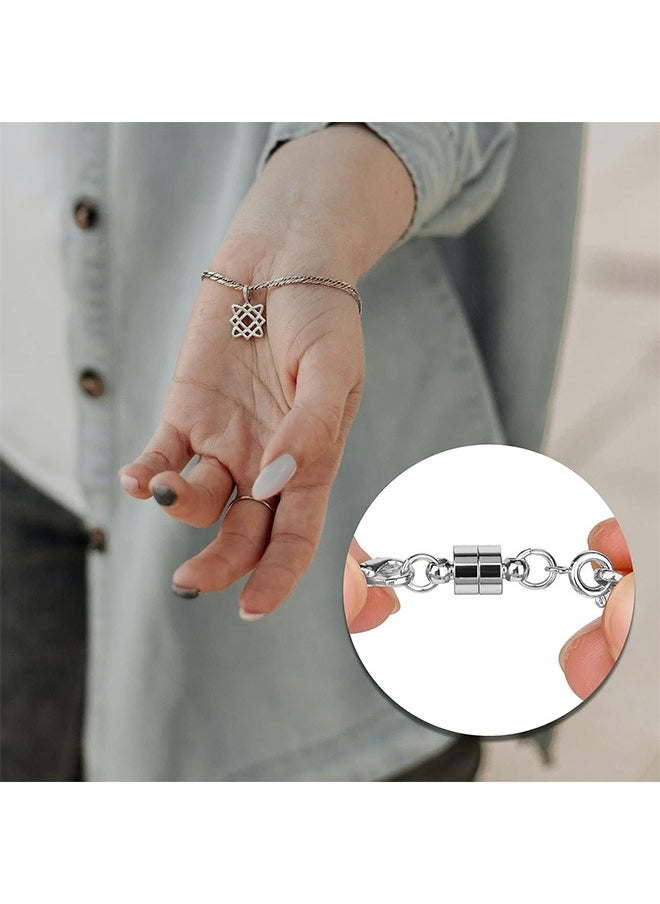 Zoreya - 12 Pcs Magnetic Bracelet Clasps, Round Buckle Magnetic Jewelry Converter, for Jewelry Necklace Making (Golden, Silver) - Image 1