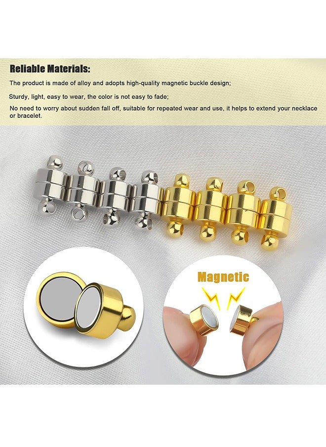 Zoreya - 12 Pcs Magnetic Bracelet Clasps, Round Buckle Magnetic Jewelry Converter, for Jewelry Necklace Making (Golden, Silver) - Image 1