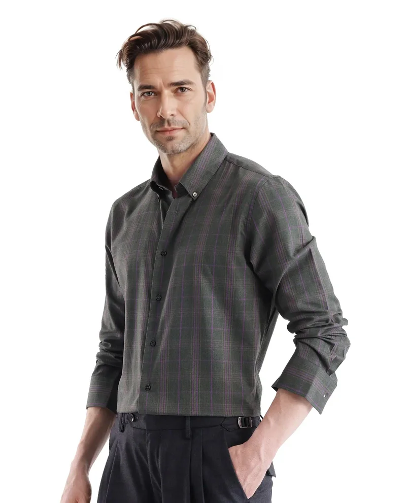 Rare Rabbit Men's Regular Fit Checkered Shirt