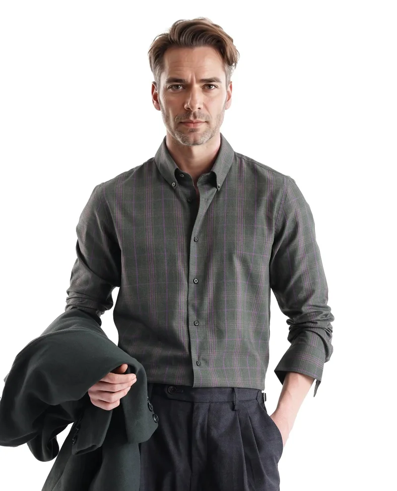 Rare Rabbit Men's Regular Fit Checkered Shirt