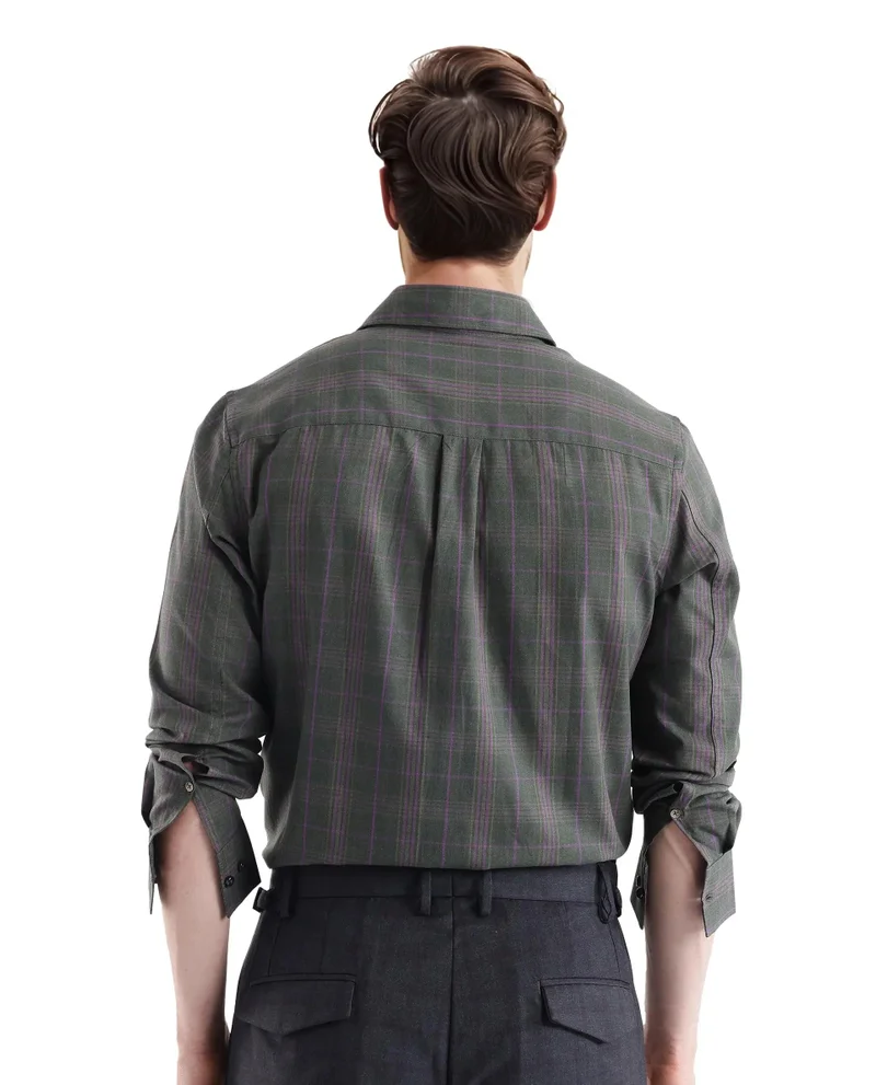 Rare Rabbit Men's Regular Fit Checkered Shirt