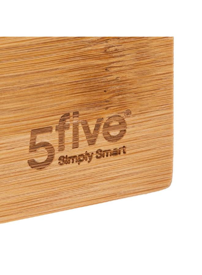 Five Simply Smart Tidy 3-Bin Bamboo Modular SpSaving Storage Organizer Brown - Image 4