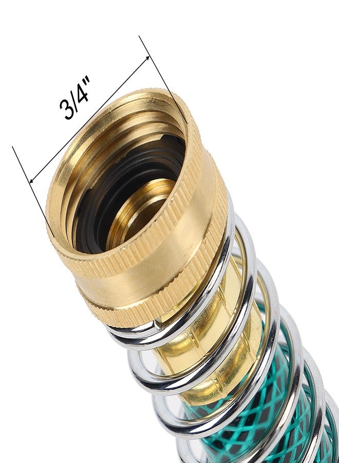 Triumpeek 2 Packs Garden Hose Extension Adapters, 5.7"L Hose Protectors with Coil Spring, Brass Hose/Pipe Connectors with 3/4" Threaded Hose Fittings - Image 2