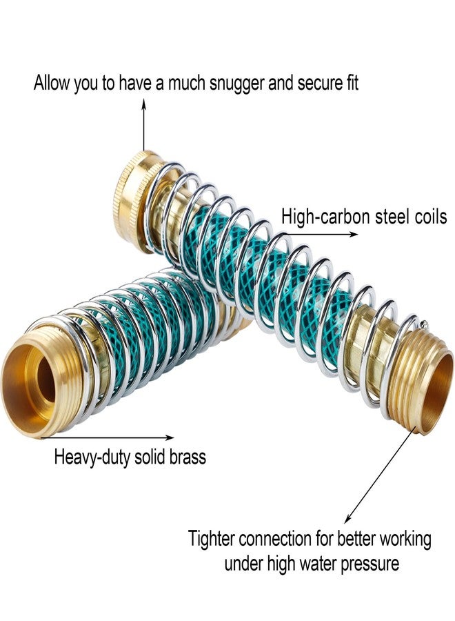 Triumpeek 2 Packs Garden Hose Extension Adapters, 5.7"L Hose Protectors with Coil Spring, Brass Hose/Pipe Connectors with 3/4" Threaded Hose Fittings - Image 4