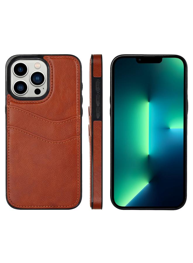 S-TOP Case For iPhone 13 Pro Max Litchi Leather Skin Card Slots Phone Case - Image 1
