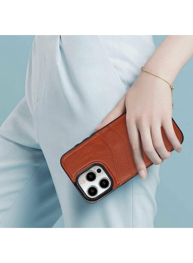 S-TOP Case For iPhone 13 Pro Max Litchi Leather Skin Card Slots Phone Case - Image 4